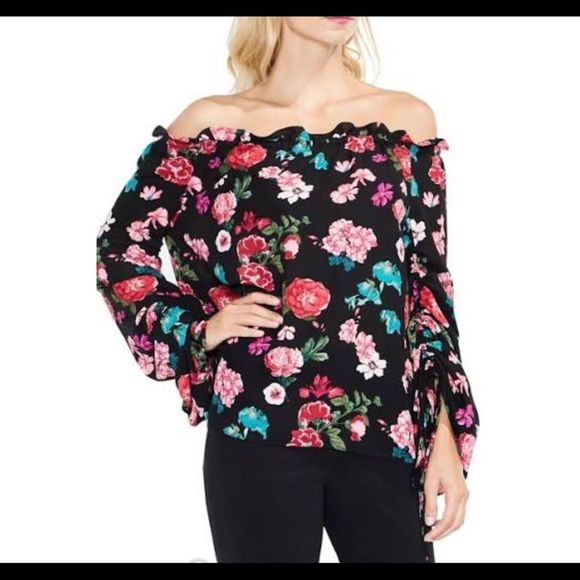 VINCE CAMUTO Floral Off Shoulder Blouse - Picture 15 of 15